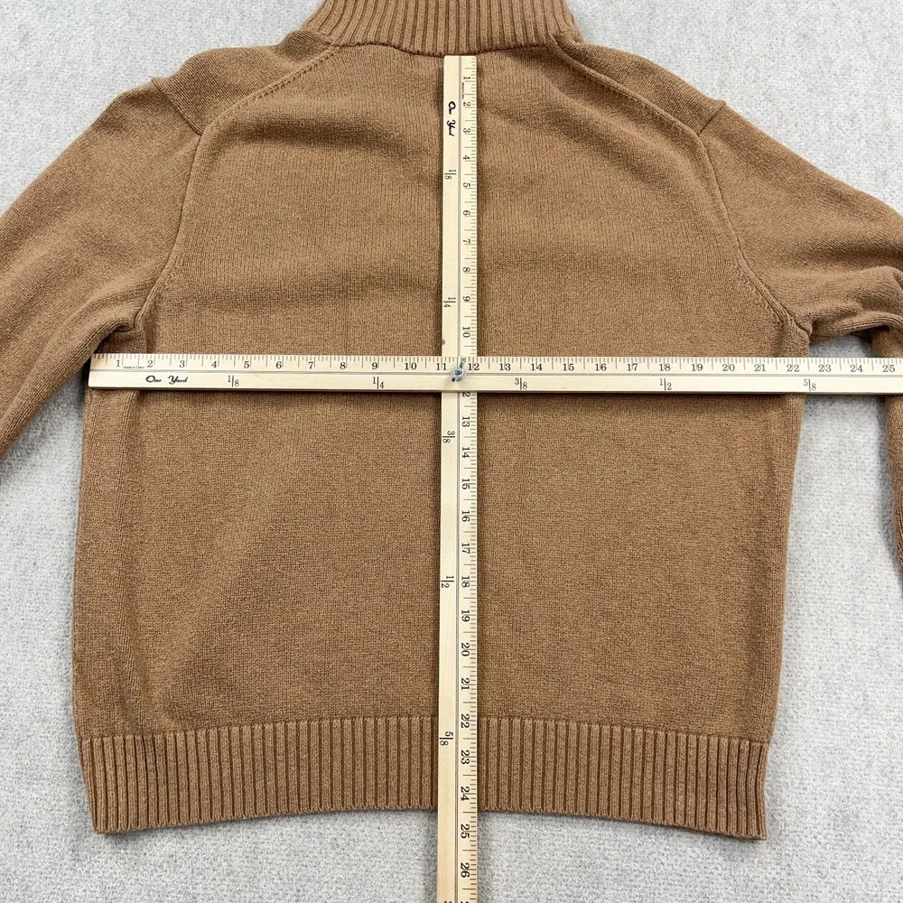Polo Ralph Lauren Sweater Men XL Brown Pullover Heavy Knit Quarter Zip Ribbed